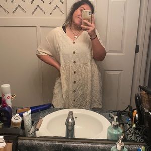 SHEIN dress. Never worn. White with buttons